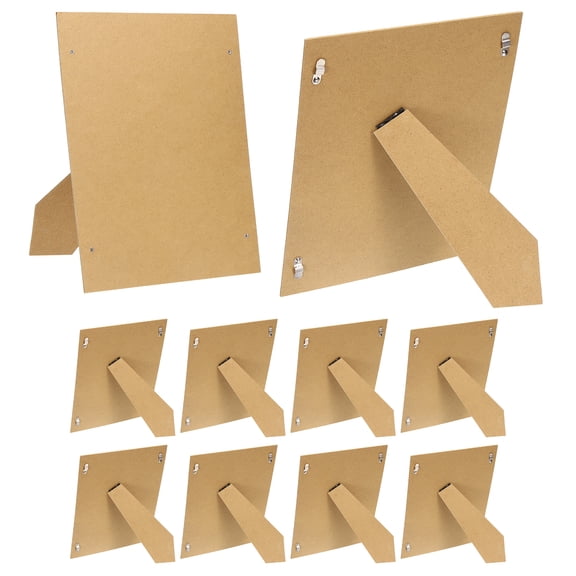 Uxcell 10Pcs Easel Back for Picture Frame, 8" x 12" Replacement Picture Frame Easel Back with Hinged Hangers DIY Photo Backing Board for Photo Frames Tiles, Tabletop Wall Display, Wooden