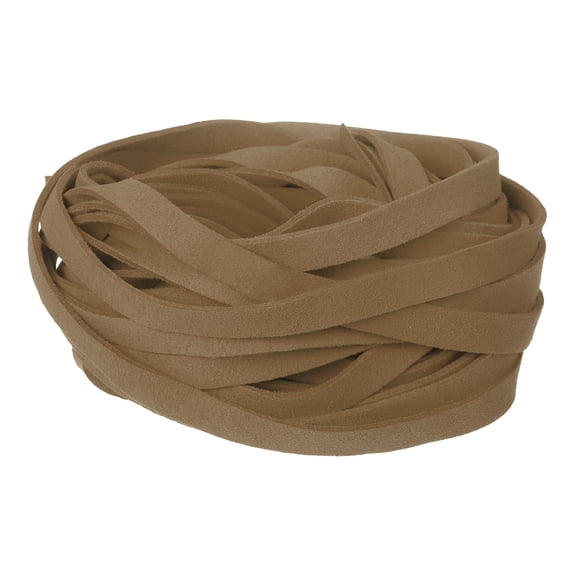 Uxcell 10 Pack 0.4" Wide Flat Leather String Cord 39"x0.06" Craft Suede Ribbon Braiding Lacing Strips Thread Rope for DIY Leather Crafts Necklace Bracelet Collars Belts Khaki