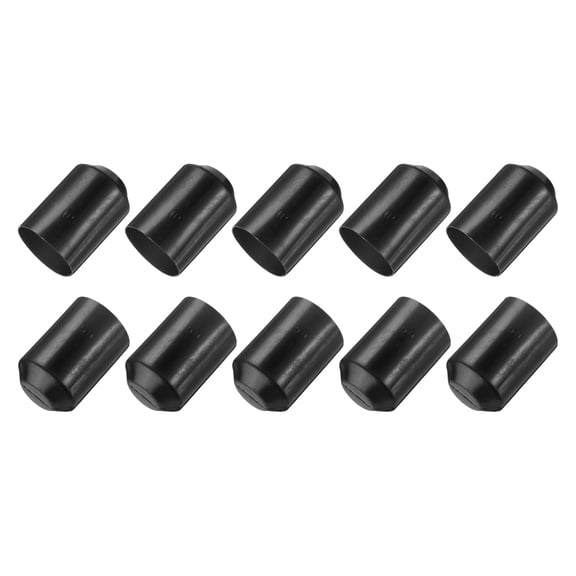 Uxcell 10Pcs Heat Shrink End Cap 50mm ID x 75mm L 3:1 Ratio Waterproof Electrical Heat Shrink Tubing Caps, Black