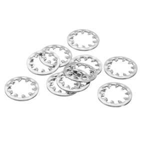 Uxcell 10Pcs Internal Tooth Star Lock Washers, 3/8-Inch Stainless Steel Internal Serrated Lock Washer, Silver Tone