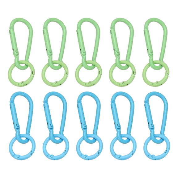 Uxcell 10Pcs Keychain Clips with O Rings, Black/Red Small Metal Alloy Key Ring Holder Snap Hook Keychain Clips Buckle for Women Men Multipurpose Outdoor Camping Hiking Travelling
