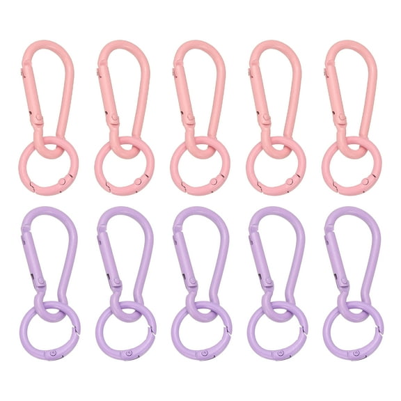 Uxcell 10Pcs Keychain Clips with O Rings, Orange/Yellow Small Metal Alloy Key Ring Holder Snap Hook Keychain Clips Buckle for Women Men Multipurpose Outdoor Camping Hiking Travelling
