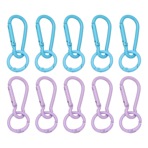 Uxcell 10Pcs Keychain Clips with O Rings, White/Red Small Metal Alloy Key Ring Holder Snap Hook Keychain Clips Buckle for Women Men Multipurpose Outdoor Camping Hiking Travelling