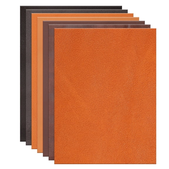 Uxcell 10Pcs Leather Hide, 8x6" Leather Pieces Artificial Cow Leathers for Craft, Brown Tone