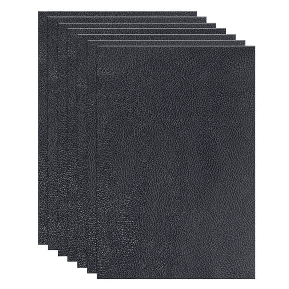 Uxcell 10Pcs Leather Hide, 8x6" Leather Pieces Artificial Cow Leathers for Craft, Dark Tone