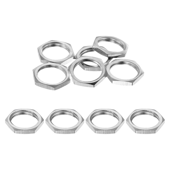 Uxcell 10Pcs M14x1.5x3mm Brass Hex Nuts, Metric Fine Thread Finished Hardware Screw Nuts Fasteners for Machinery Manufacturing Industrial Use, 16mm Width Nickel Color