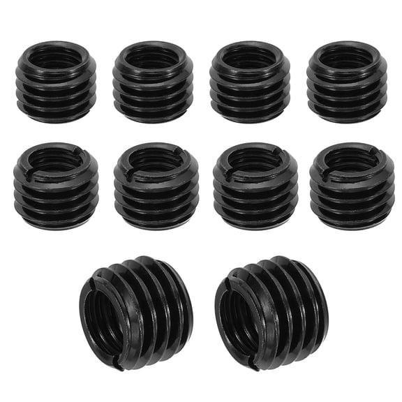 Uxcell 10Pcs M14xM10x10mm Male to Female Thread Repair Insert, Black