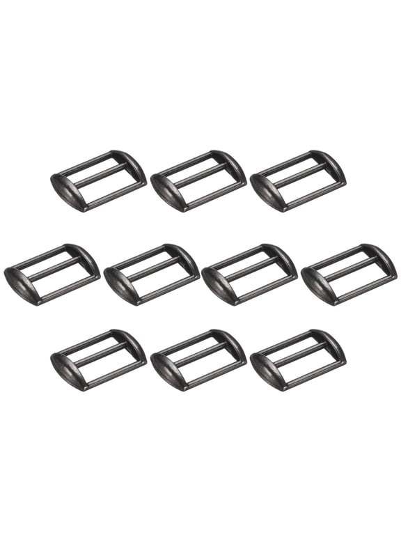 10Pcs Metal Baseball Cap Buckle, Adjustable Cap Strap Adjuster Slider Bag Belt Strap Keeper Hardware Supplies for Purse Making Accessories, Black Latte