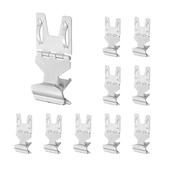 Uxcell 10Pcs Metal Sign Clips Rotatable Sign Holder Stand Clips for Supermarket Retail Display Silver Tone