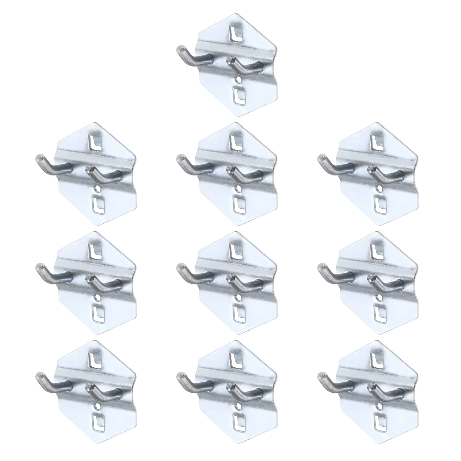 Uxcell 10Pcs Metal Square Peg Board Hooks, 1" Heavy Duty Square Hole Peg Hook for 3/8" Spaced Pegboards, Silver