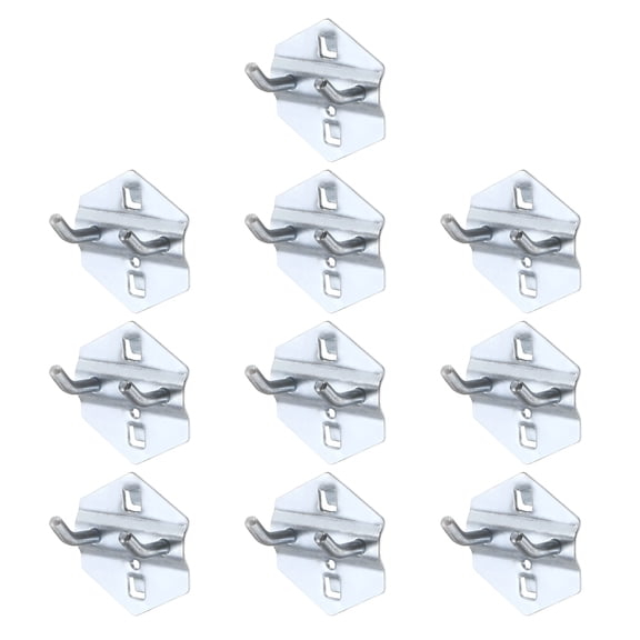 Uxcell 10Pcs Metal Square Peg Board Hooks, 1" Heavy Duty Square Hole Peg Hook for 3/8" Spaced Pegboards, Silver