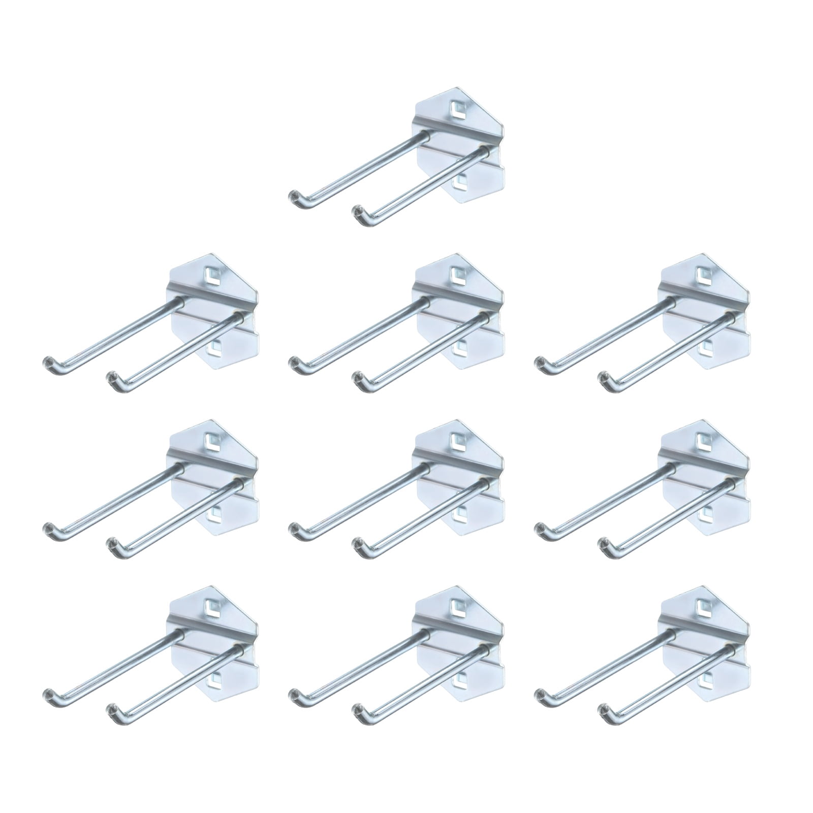 Uxcell 10Pcs Metal Square Peg Board Hooks, 3.9" Heavy Duty Square Hole Peg Hook for 3/8" Spaced Pegboards, Silver