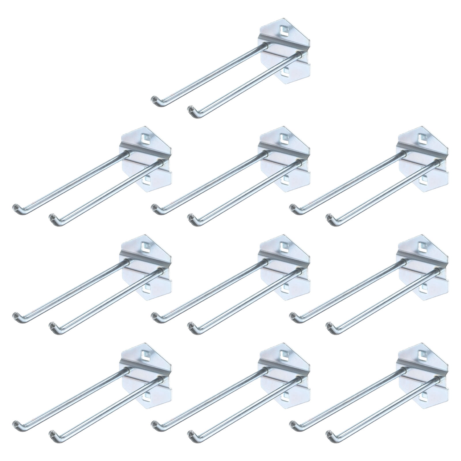 Uxcell 10Pcs Metal Square Peg Board Hooks, 5.9" Heavy Duty Square Hole Peg Hook for 3/8" Spaced Pegboards, Silver