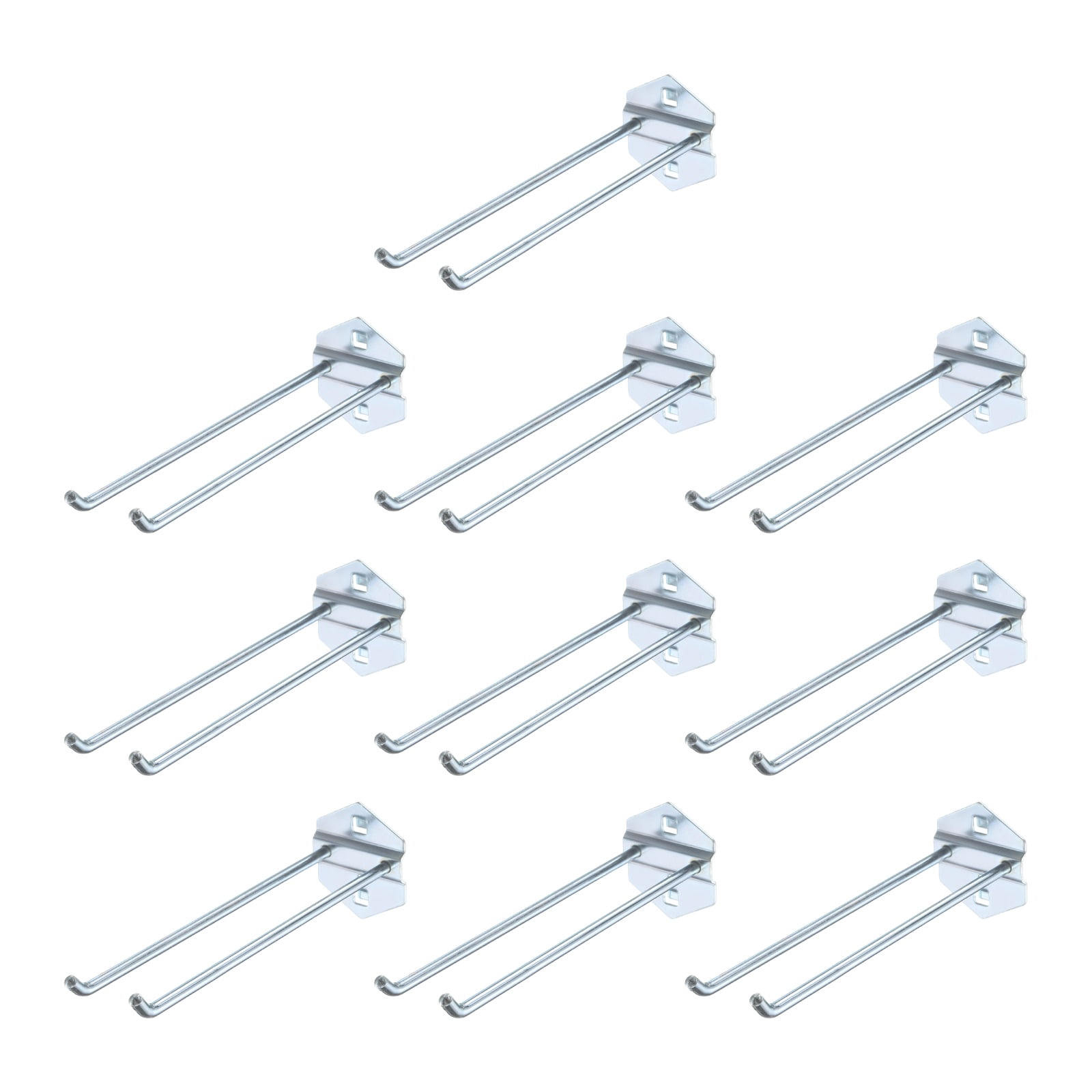 Uxcell 10Pcs Metal Square Peg Board Hooks, 7.9" Heavy Duty Square Hole Peg Hook for 3/8" Spaced Pegboards, Silver