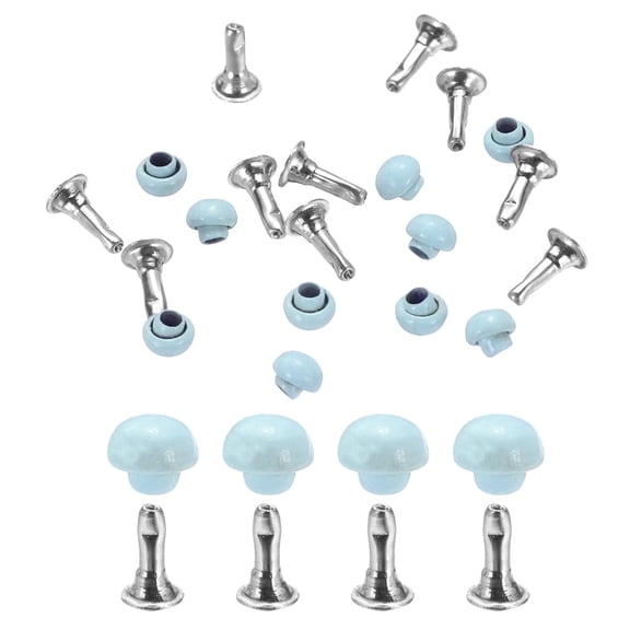 Uxcell 10Pcs Mini Rivet Studs 3mm Double Cap Leather Rivets for Clothes Sewing and Decoration Light Blue