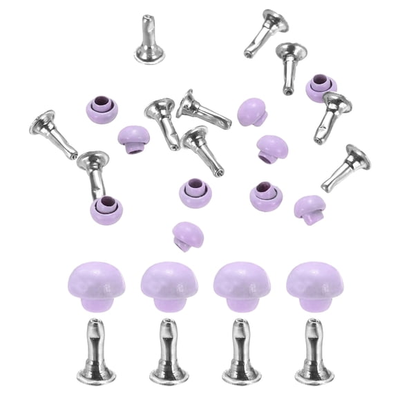 Uxcell 10Pcs Mini Rivet Studs 3mm Double Cap Leather Rivets for Clothes Sewing and Decoration Light Purple