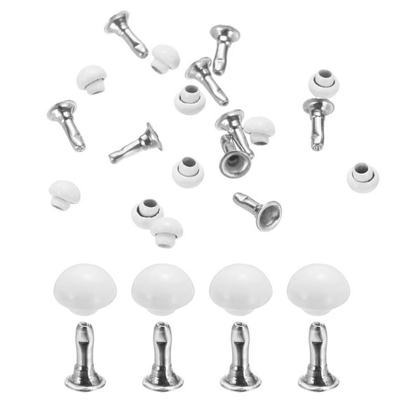 Uxcell 10Pcs Mini Rivet Studs 3mm Double Cap Leather Rivets for Clothes Sewing and Decoration White