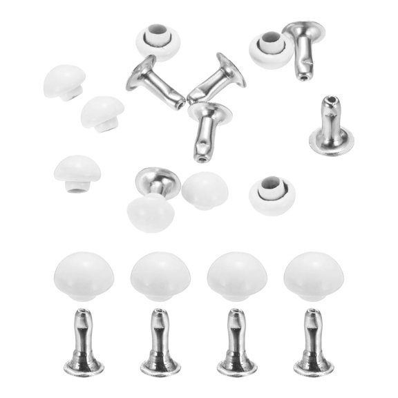 Uxcell 10Pcs Mini Rivet Studs 4mm Double Cap Leather Rivets for Clothes Sewing and Decoration White