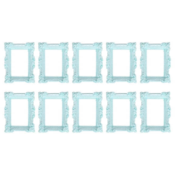 Uxcell 10Pcs Mini Vintage Frames, 1.2x0.8" Mini Tiny Photo Frame Rectangle for DIY Table Top Photography Wedding Christmas Decoration, Light Green
