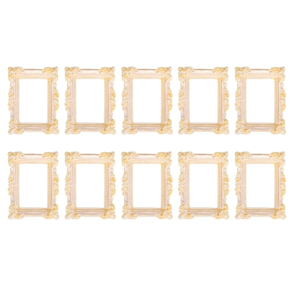 Uxcell 10Pcs Mini Vintage Frames, 1.2x0.8" Mini Tiny Photo Frame Rectangle for DIY Table Top Photography Wedding Christmas Decoration, Yellow