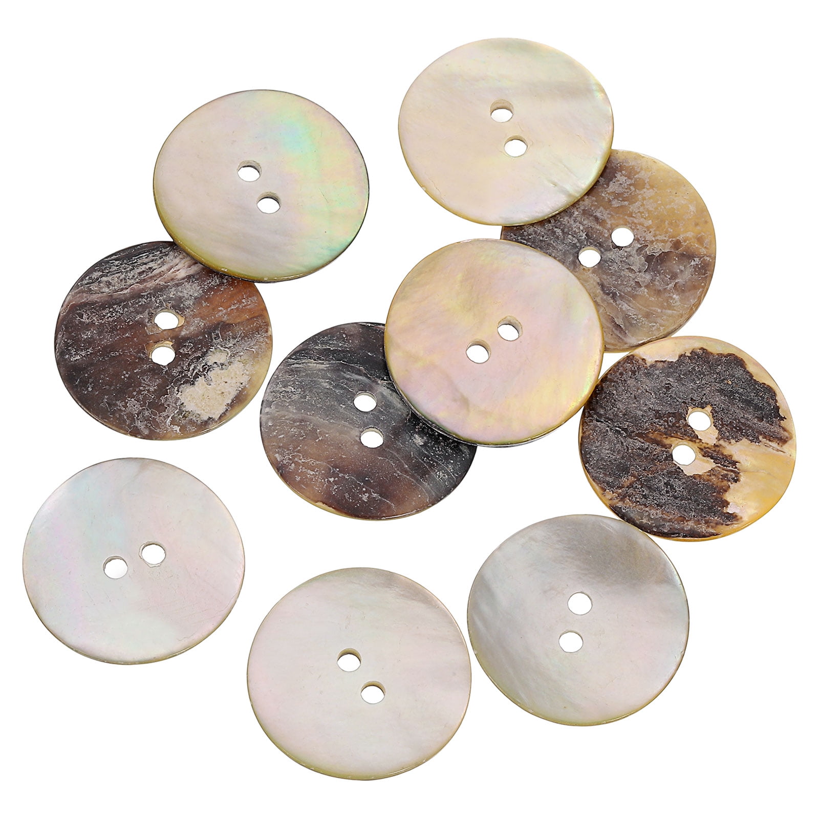 Uxcell 10Pcs Natural Shell Buttons, Mother of Pearl Button 25mm Sewing ...