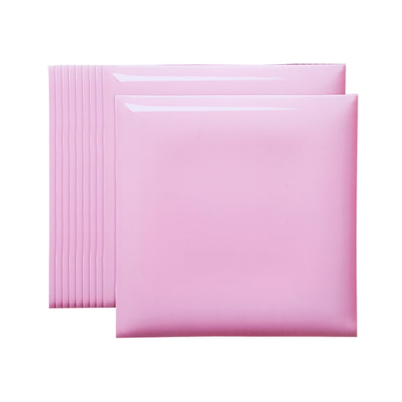 Uxcell 10Pcs Peel and Stick Backsplash Tiles 4" x 4" 3D Thickened Self-Adhesive Tile Stickers Wallpaper Wall for Kitchen Bathroom Bedroom, Pink