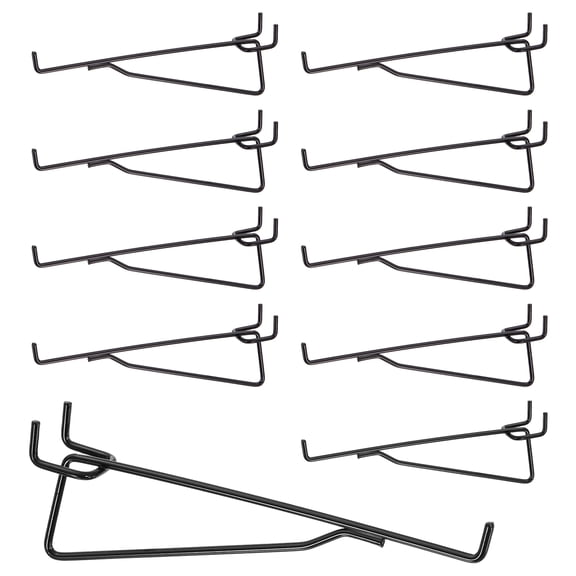 Uxcell 10Pcs Pegboard Shelf Hooks, 6.3 in Peg Board Brackets Heavy Duty Peg Board Shelving Hook 0.12"T Fit 0.98" Hole Pegboard for Garage, Office, Art Craft