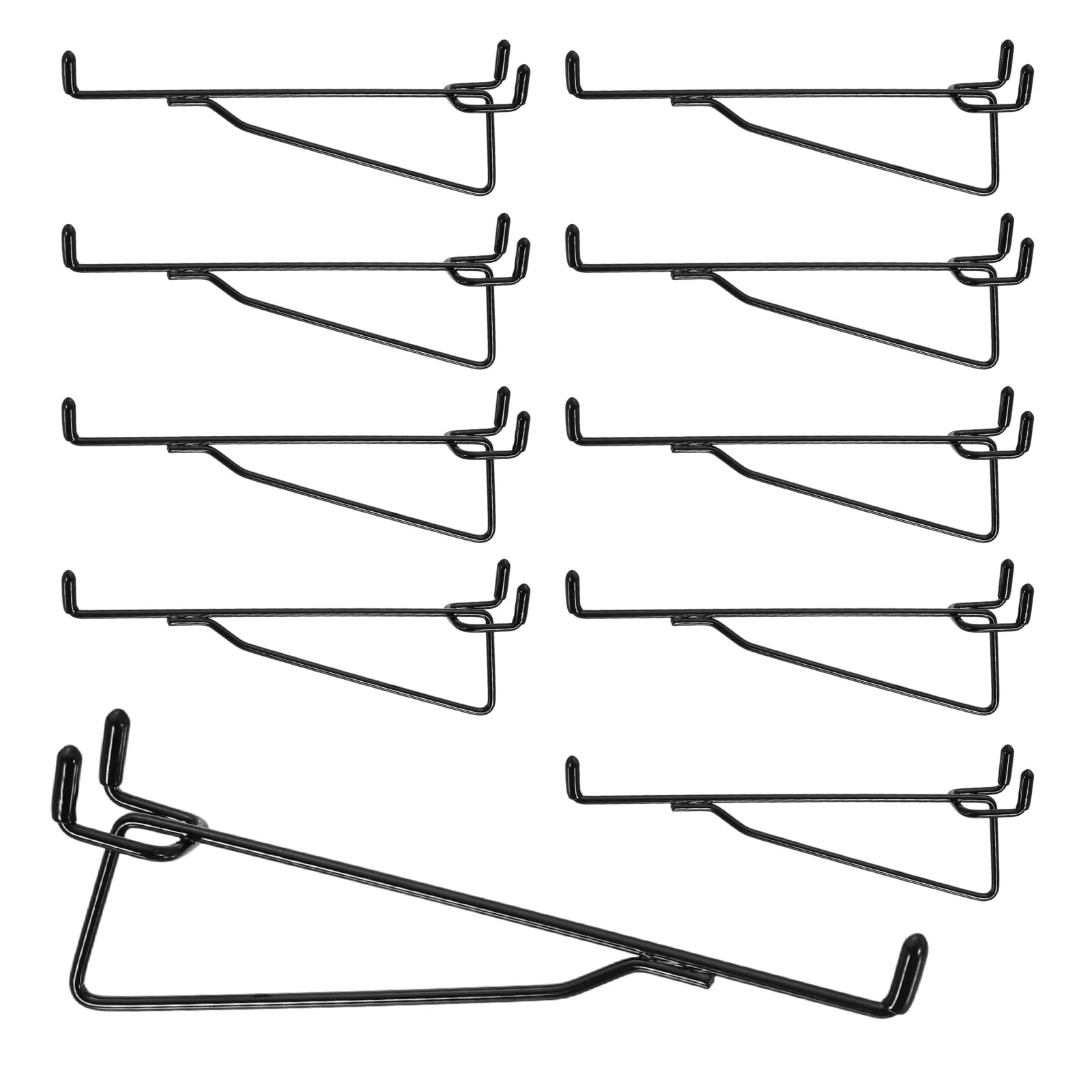 Uxcell 10Pcs Pegboard Shelf Hooks, 6.3 in Peg Board Brackets Heavy Duty Peg Board Shelving Hook Shelves Baskets Brackets 0.12"T  Fit 0.98" Hole Pegboard for Garage, Office, Art Craft