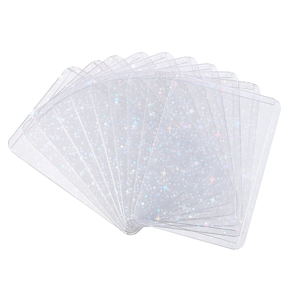 Uxcell 10Pcs Photocard Holder, Holographic Protector Sleeves, Side Opening Stars