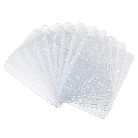 Uxcell 10Pcs Photocard Holder, Holographic Protector Sleeves, Top Opening Stars