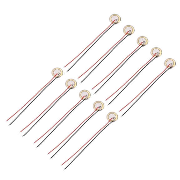Uxcell 10Pcs Piezoelectric Discs 12mm Acoustic Pickup Transducer Microphones Trigger Buzzer Drum Guitar with Aluminum Shell