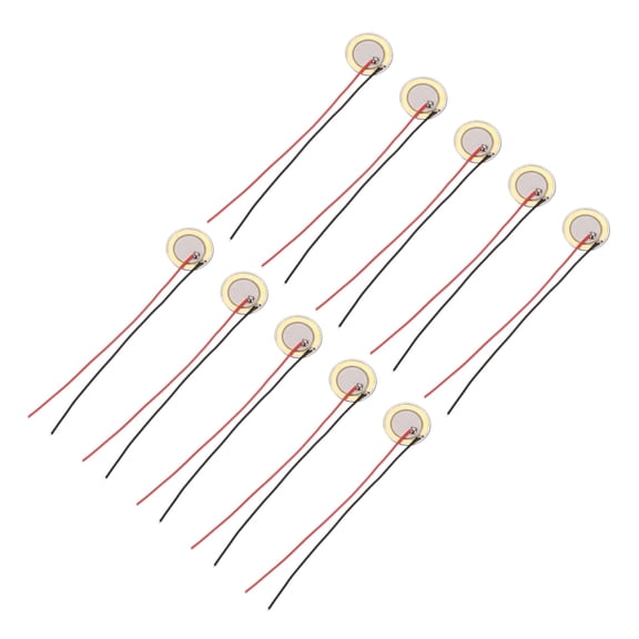 Uxcell 10Pcs Piezoelectric Discs 15mm Acoustic Pickup Transducer Microphones Trigger Buzzer Drum Guitar with Aluminum Shell