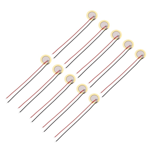 Uxcell 10Pcs Piezoelectric Discs 15mm Acoustic Pickup Transducer Microphones Trigger Buzzer Drum Guitar