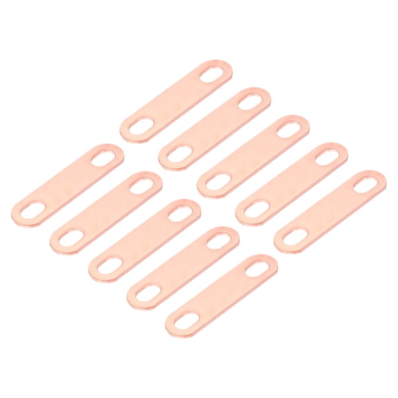 Uxcell 10Pcs Pitch Row 1.2"(30mm) Red Copper Bus Bar Connector for LiFePO4 Cells Busbar Connector, Red Copper Color