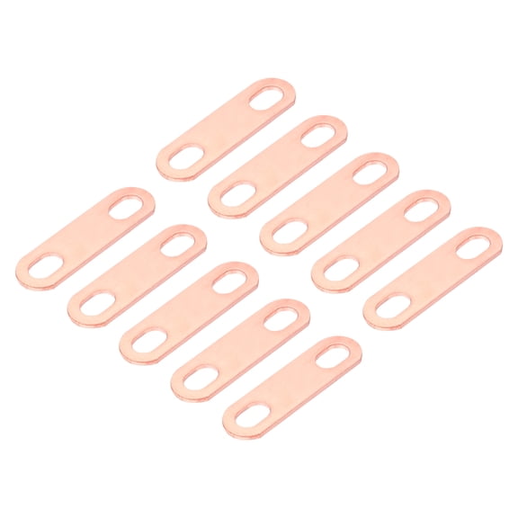 Uxcell 10Pcs Pitch Row 1"(25mm) Red Copper Bus Bar Connector for LiFePO4 Cells Busbar Connector, Red Copper Color