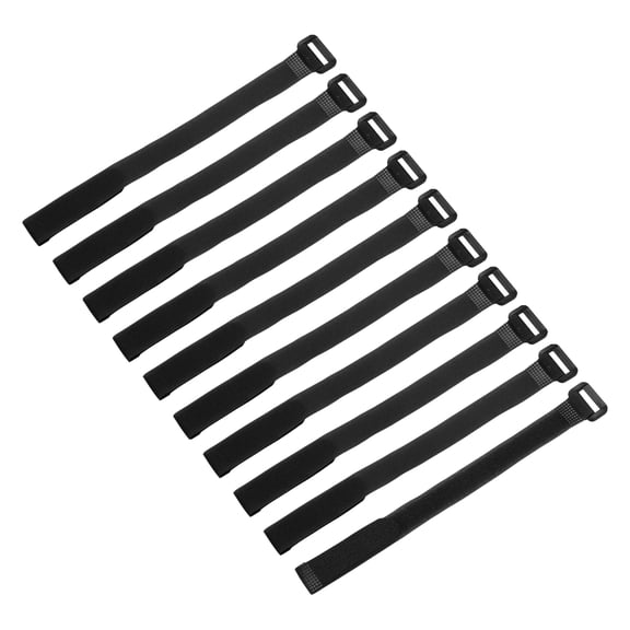 Uxcell 10Pcs Reusable Battery Tie Down Straps,0.8x12" Black Nylon Multipurpose Battery Hold Down Adjustable Cinch Strap Hook Loop Fastening Tie for Quadcopter FPV RC Drone Boat Car