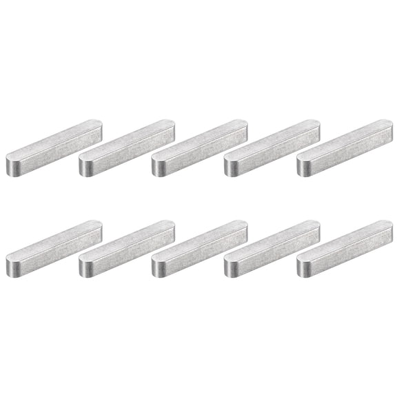 Uxcell 10Pcs Round Ended Feather Key, 4x4x25mm Stainless Steel Professional Parallel Drive Shaft Key Stock for Fastener