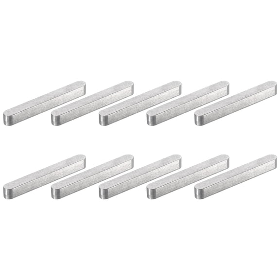 Uxcell 10Pcs Round Ended Feather Key, 6x6x50mm Stainless Steel Professional Parallel Drive Shaft Key Stock for Fastener