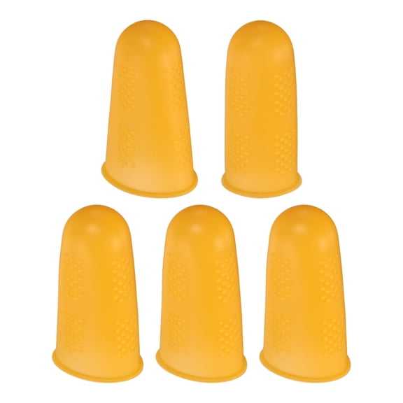 Uxcell 10Pcs Rubber Fingers Tips Finger Protectors Silicone Thimble 3 Sizes Orange