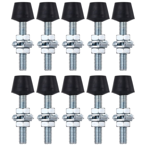 Uxcell 10Pcs Rubber Head Toggle Clamps, M6 x 48 mm Carbon Steel Toggle Clamp Screw Assembly for Boxes, Cabinets, Doors with 20Pcs Screws and Washers