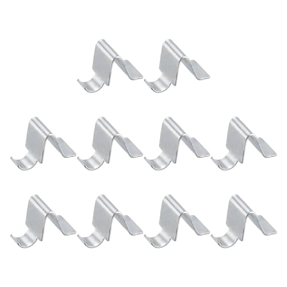 Uxcell 10Pcs Shelf Bracket Clips, 8mm Metal Adjustable Shelf Support Clip S-Shape Shelving Brackets Pins for Kitchen Cabinet Bookcase, Silver