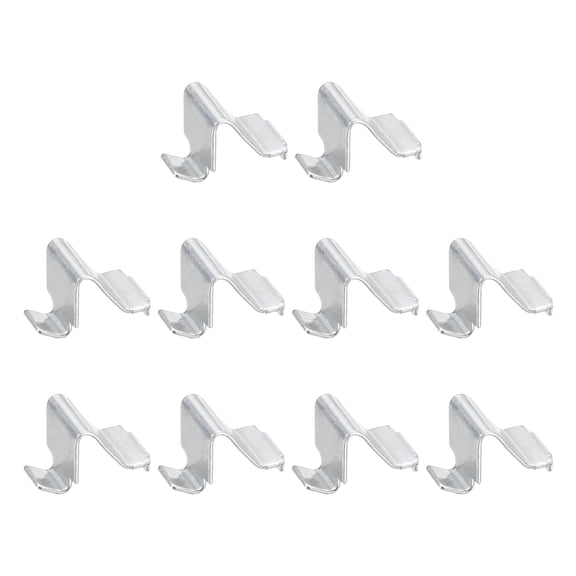 Uxcell 10Pcs Shelf Bracket Clips, 8mm Metal Adjustable Shelf Support Clip U-Shape Shelving Brackets Pins for Kitchen Cabinet Bookcase, Silver