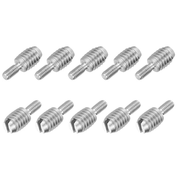 Uxcell 10Pcs Slotted Head M3x6 to M6x8 Double End Threaded Stud Screw Bolt, 14mm L