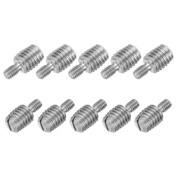 Uxcell 10Pcs Slotted Head M4x6 to M8x10 Double End Threaded Stud Screw Bolt, 16mm L