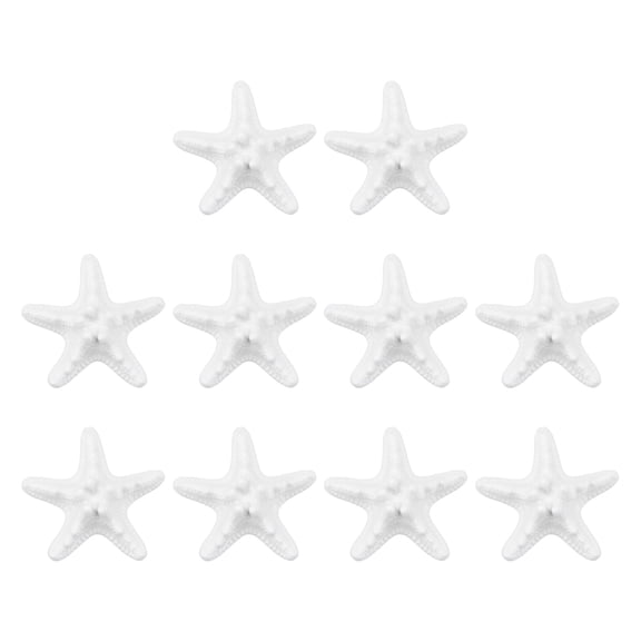 Uxcell 10Pcs Small Starfish for Crafts, 3.1" Cute Sea Star Ornament, White, Plastic Starfish Bulk Ocean Beach Themed for Wedding Centerpieces, Home Vase Filler, Fish Tank Decoration