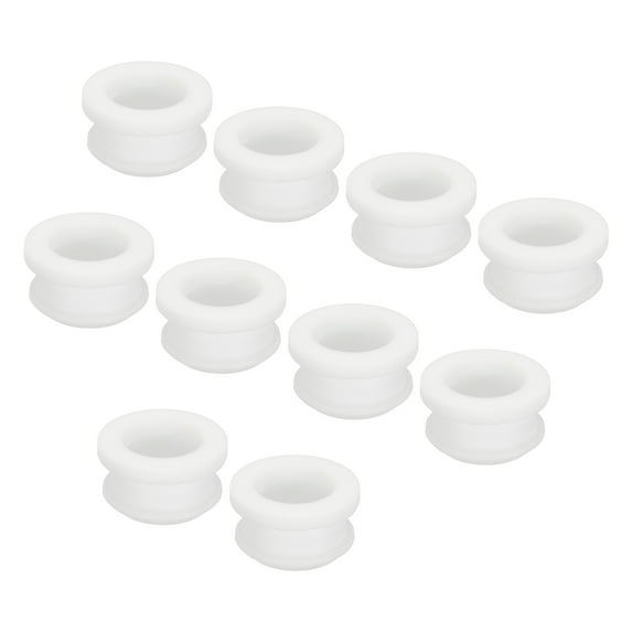 Uxcell 10Pcs Snap Rubber Grommet Plug Mount Dia 17mm ID 13mm Seal Anti-Scratch Electrical Box Cable Pipe White