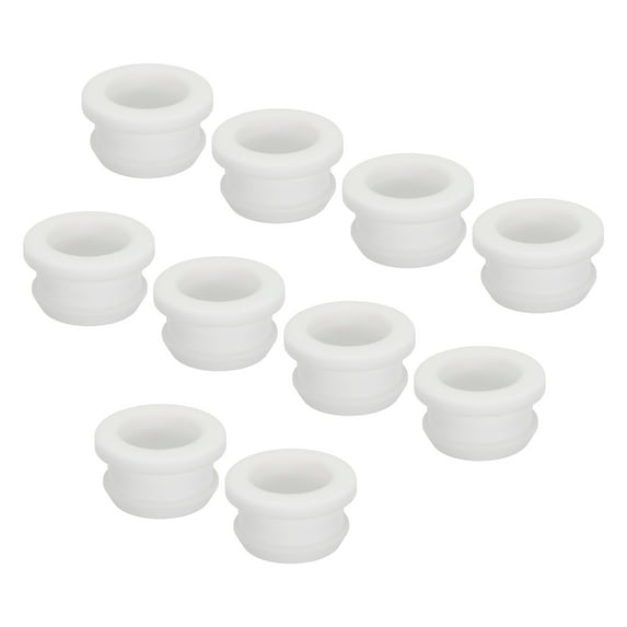 Uxcell 10Pcs Snap Rubber Grommet Plug Mount Dia 20mm ID 16mm Seal Anti-Scratch Electrical Box Cable Pipe White