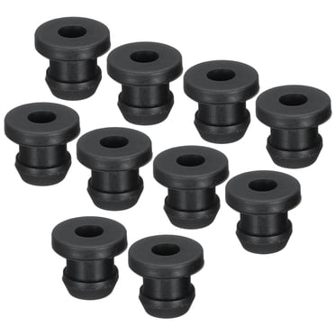 MECCANIXITY 12Pcs T Type Rubber Grommet Mount Dia 10mm ID 6mm Seal Protection Flexible Hole Plugs For Cable Pipe Black