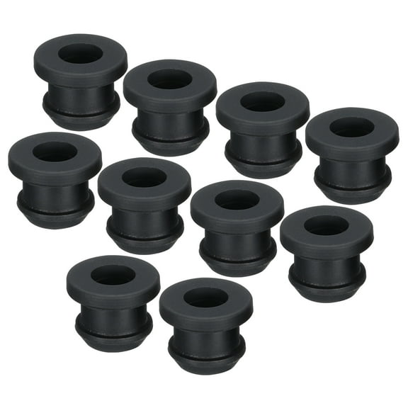 Uxcell 10Pcs Snap Rubber Grommet Plug Mount Dia 9mm ID 6.2mm Seal Anti-Scratch Electrical Box Cable Pipe Black