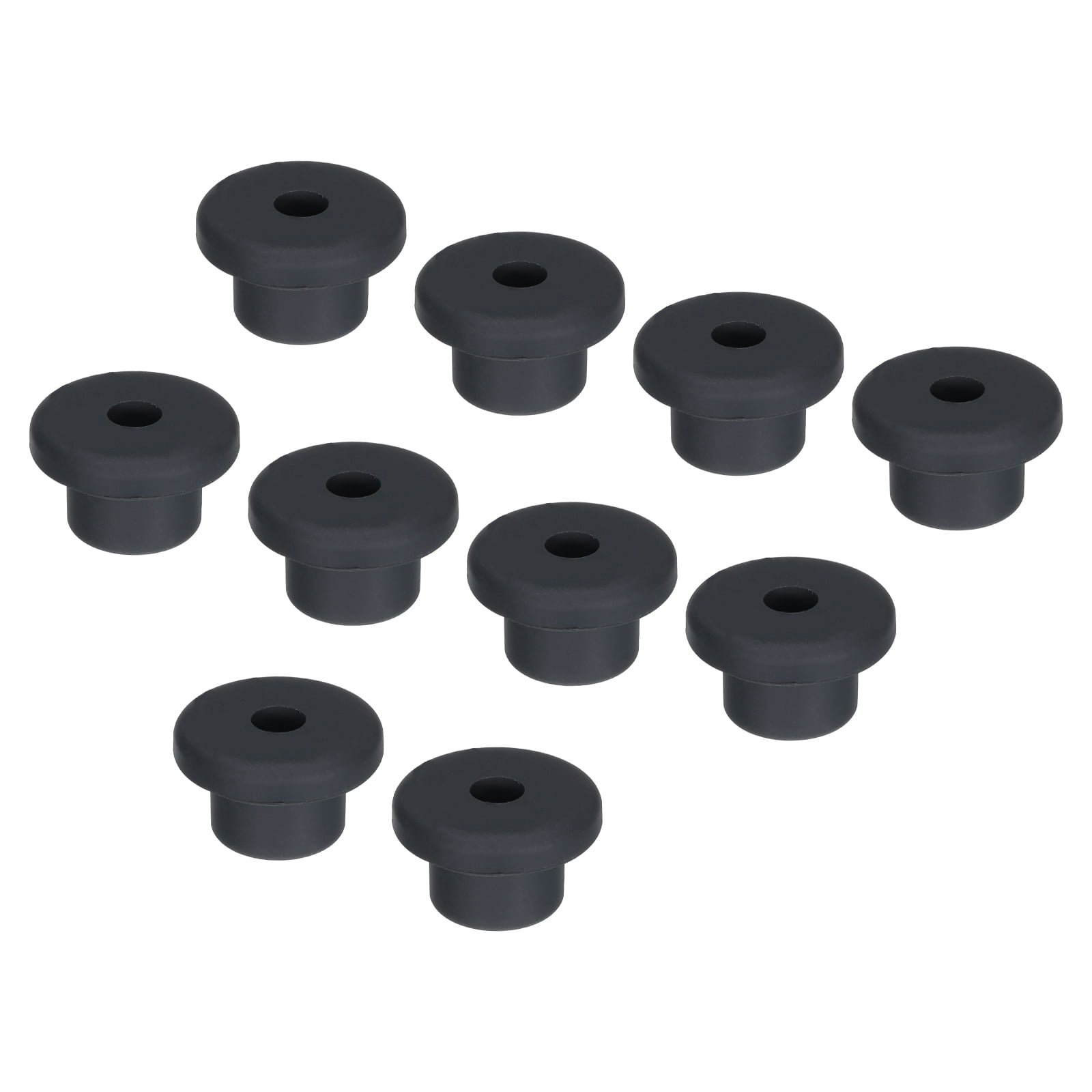 10-Pack Rubber Grommets - 9mm Mount Diameter T-Type Cord Protectors For Wires & Cables